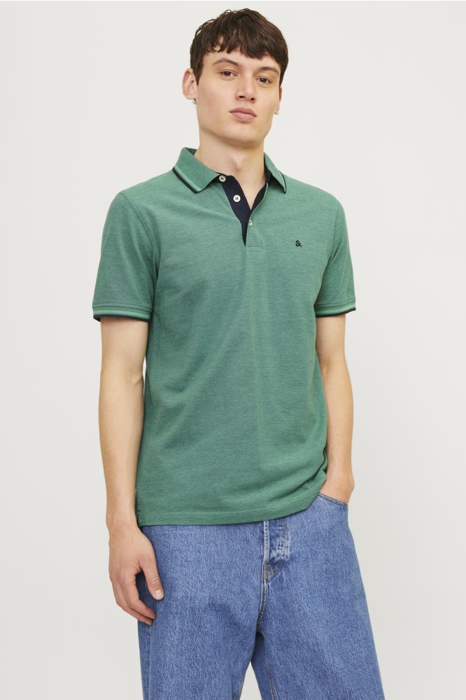JJEPAULOS POLO SS NOOS 12136668 Deep Teal/PLAY